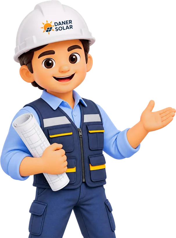 Ingeniero de Daner Solar con los planos del proyecto